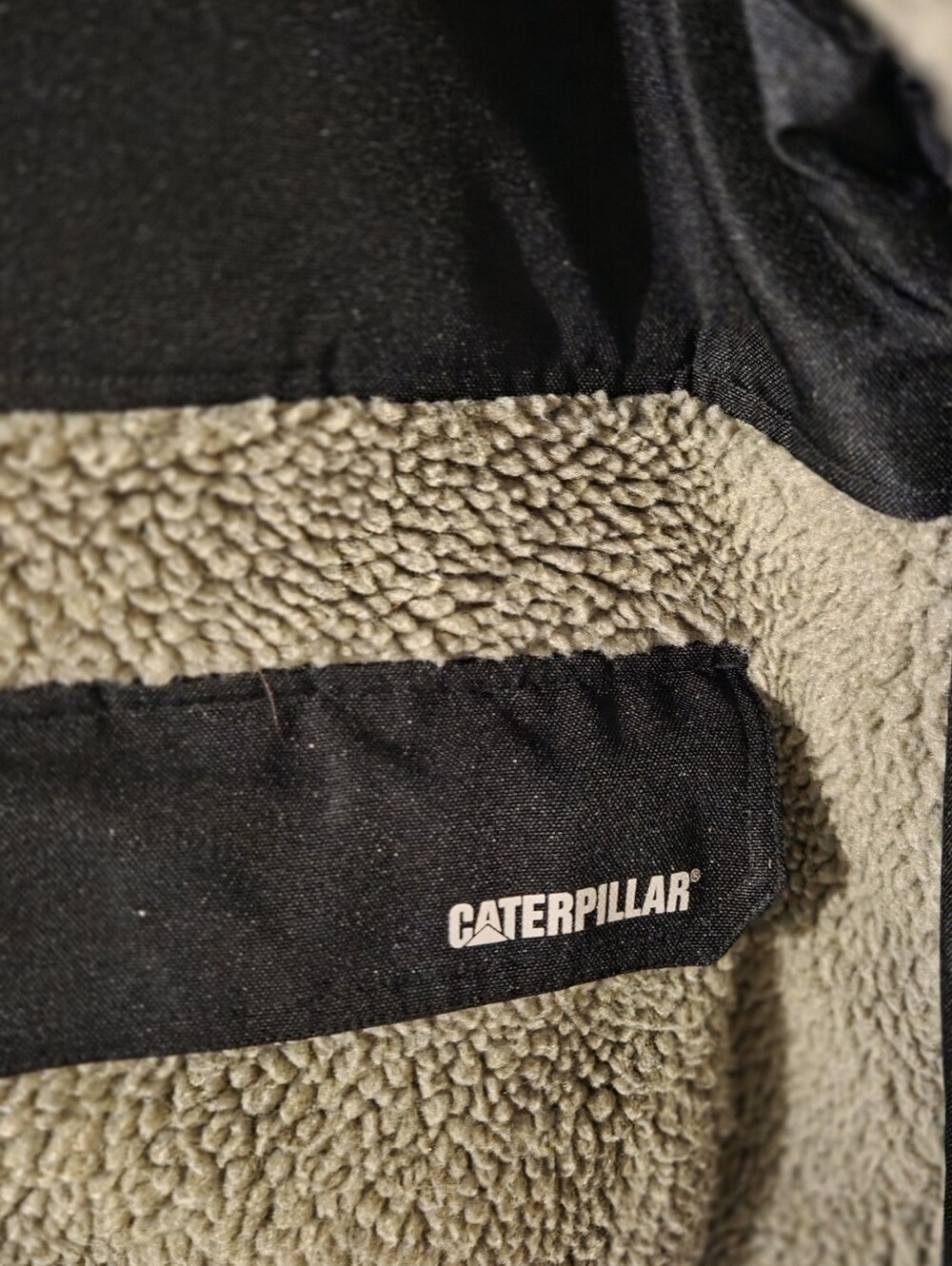 Caterpillar Black and Olive Sherpa Hooded Jacket - Picture 3 of 4